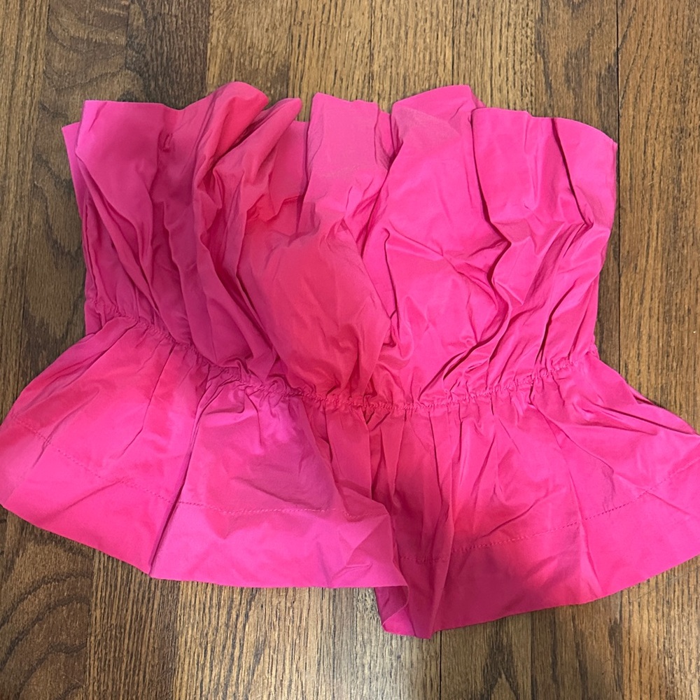 Bright Pink Ruffled Tube Top